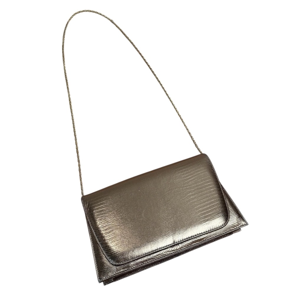 Vintage Ande Metallic Gold Evening Purse Chain Strap Clutch Cocktail Bag
